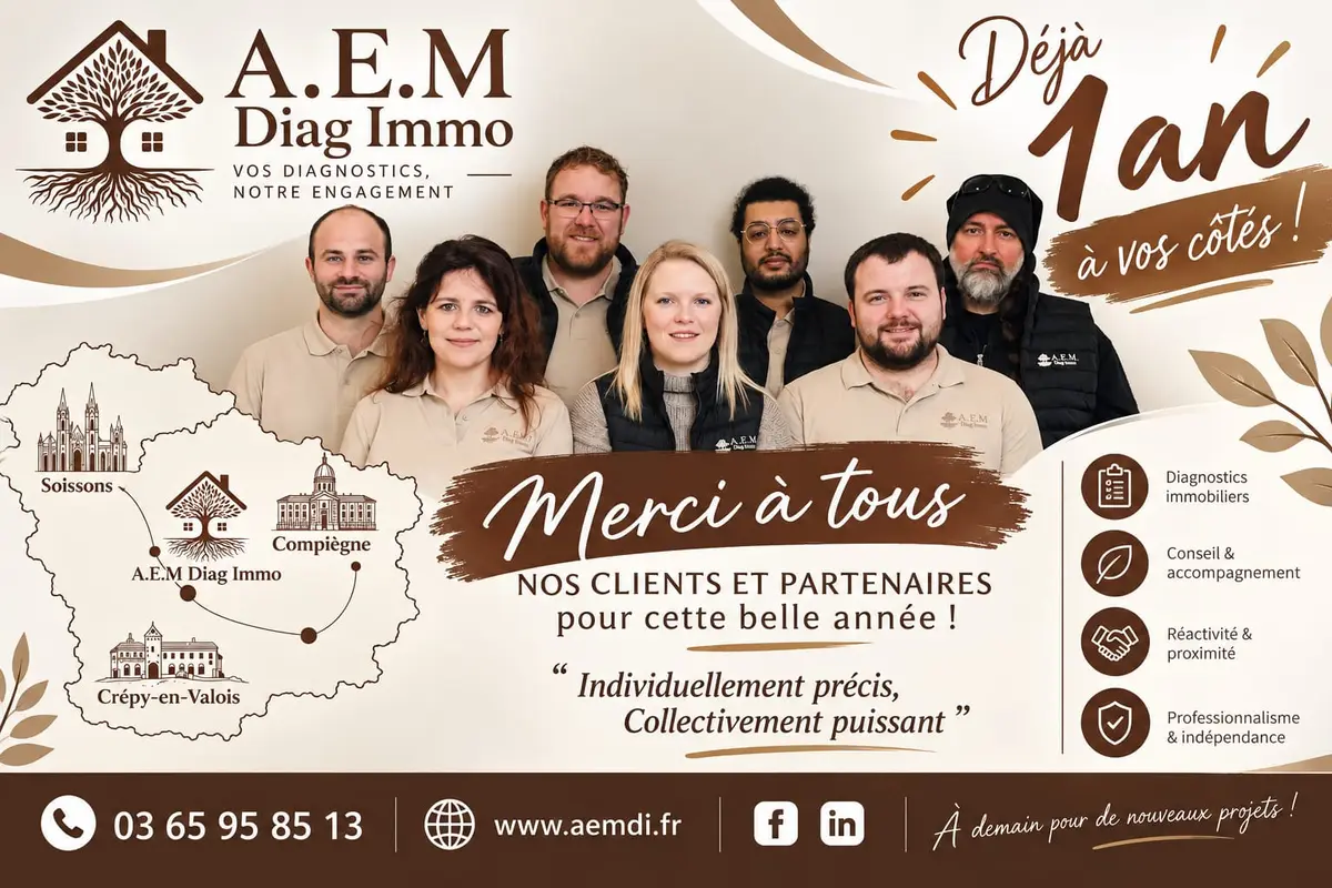  A.E.M DIAG Immo fête sa première année ! 